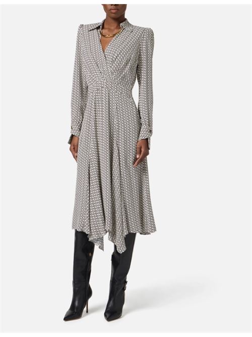 Abito in georgette con stampa geometrica ELISABETTA FRANCHI | ABS0356E2.EF1
